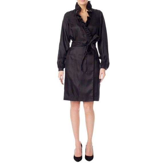 Elizabeth McKay Scotland Wrap Knee length Dress in Black US 4 - Picture 1 of 10